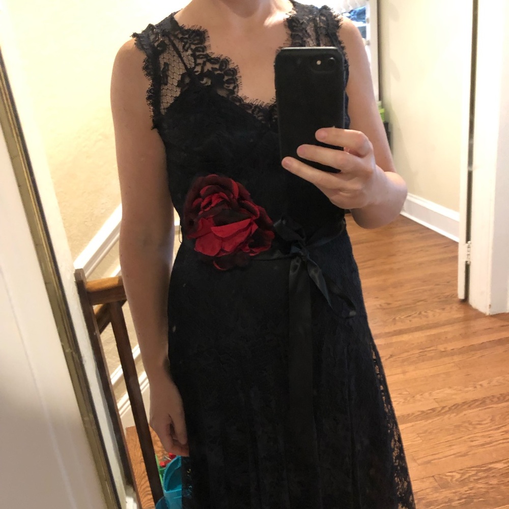 Black lace cocktail dress
